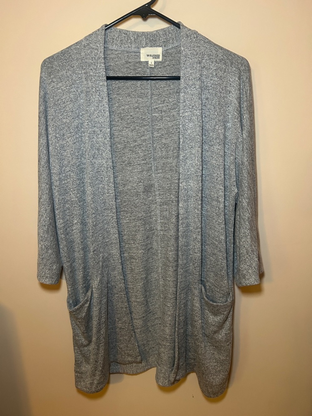 Wilfred Free Heather Gray Open-Front Cardigan with Pockets oversized small
